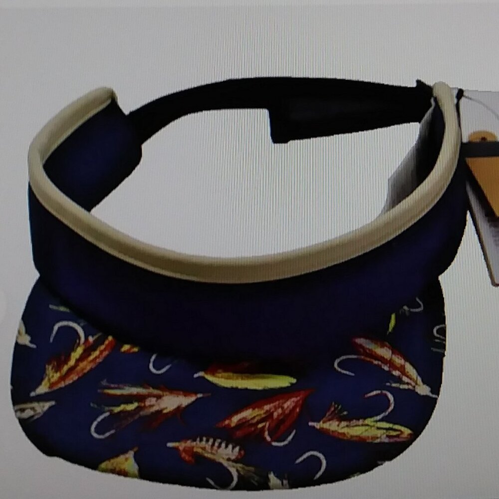 North Face Visor Navy with Multi-Color Feathers Print Adjustable
